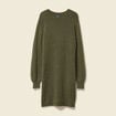 Robe manches longues vert kaki femme