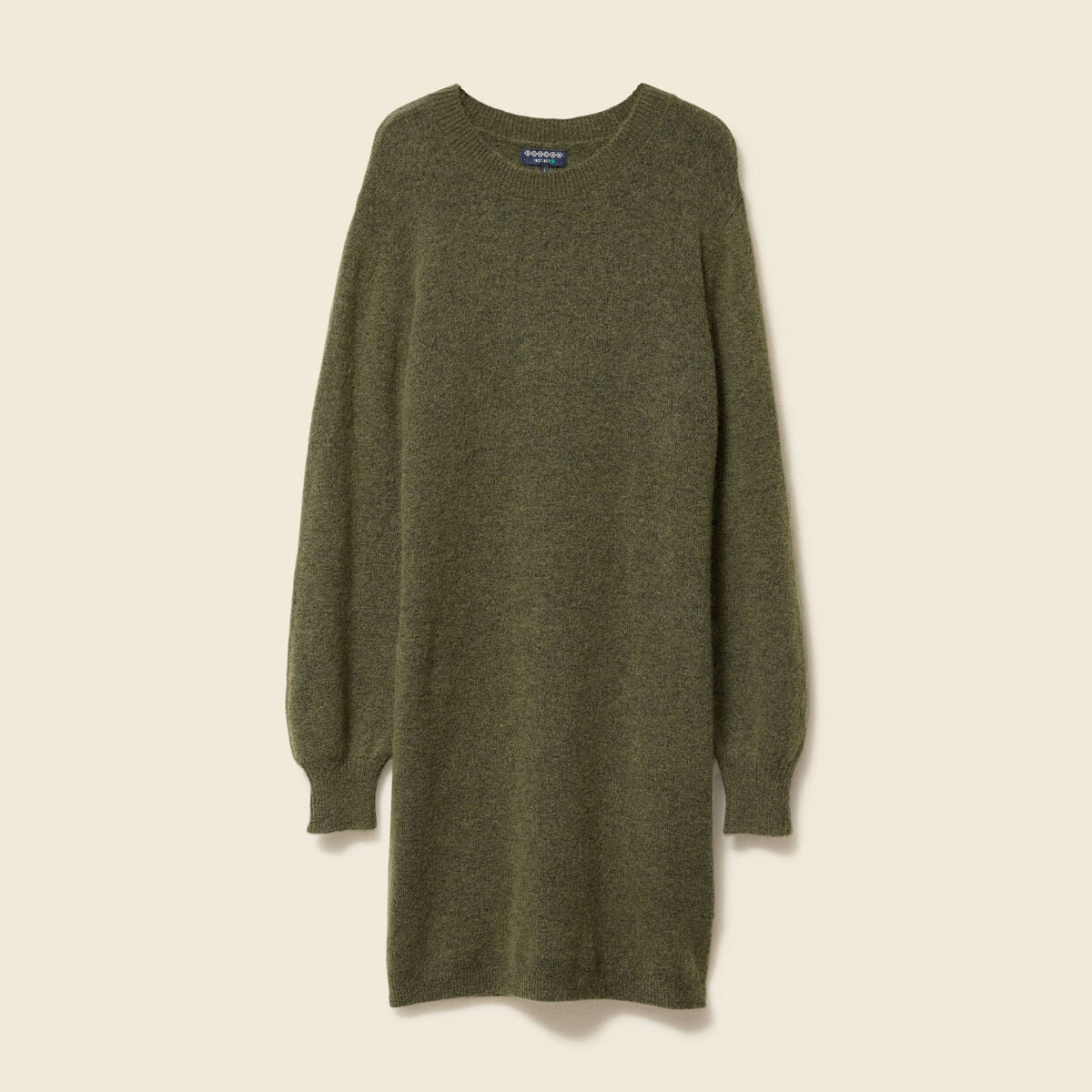 Robe manches longues vert kaki femme