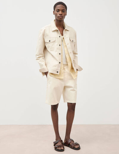 Bermuda en coton ecru homme