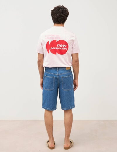 Bermuda en jean coton denim stone homme