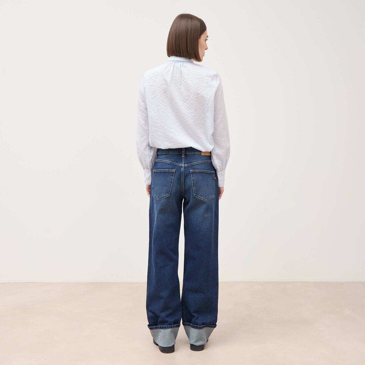 Jeans straight taille standard denim brut femme