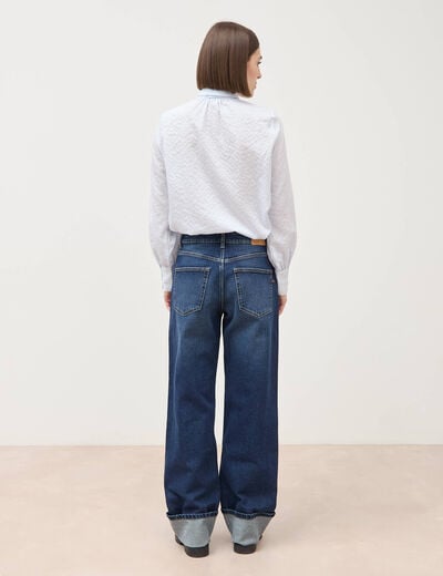 Jeans straight taille standard denim brut femme