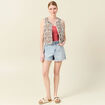 Bustier cropped à bretelles terracotta femme