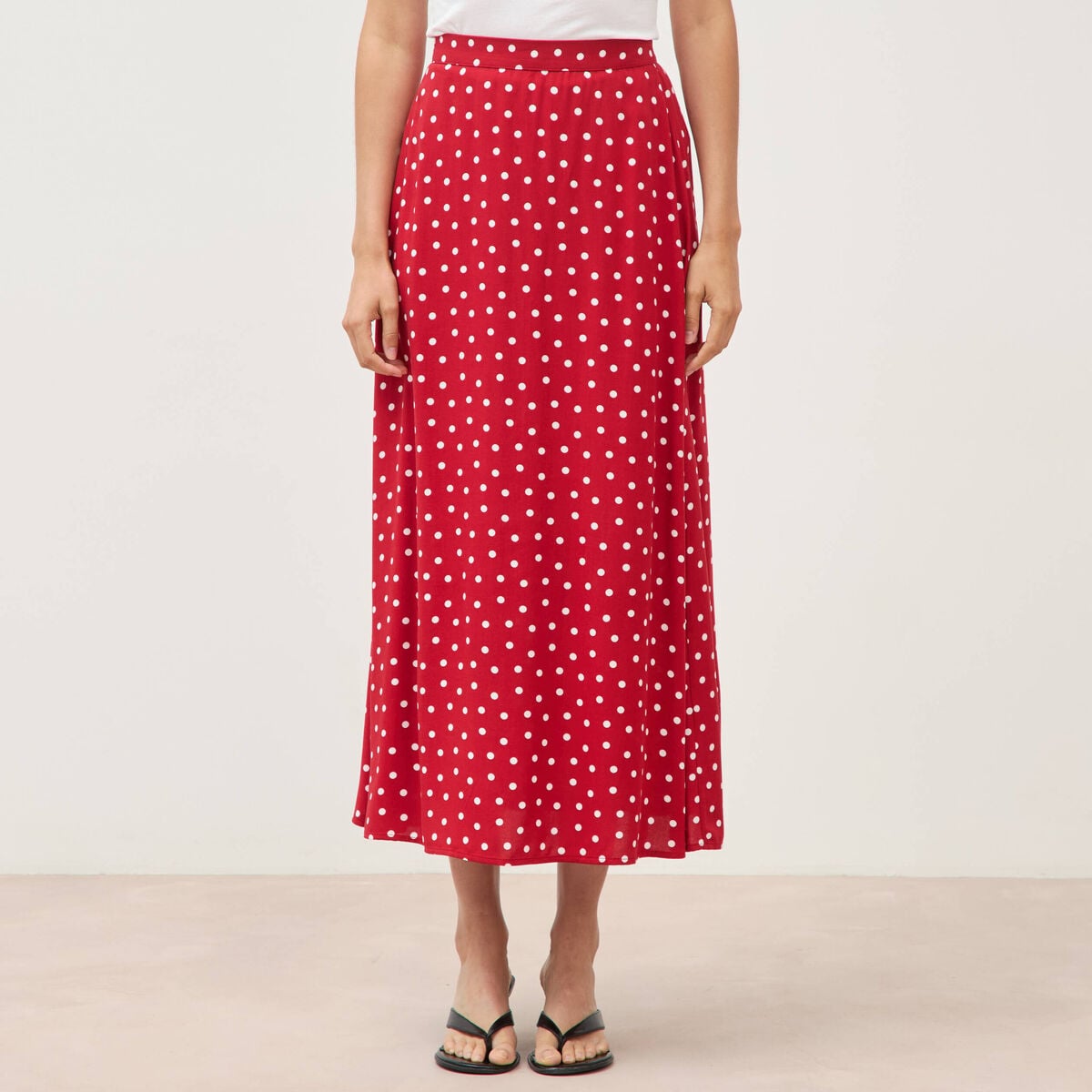 Jupe fluide rouge femme