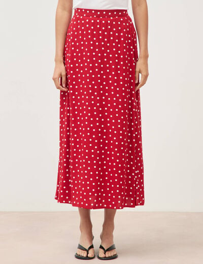 Jupe fluide rouge femme