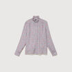 Chemise droite manches longues bleu gris femme