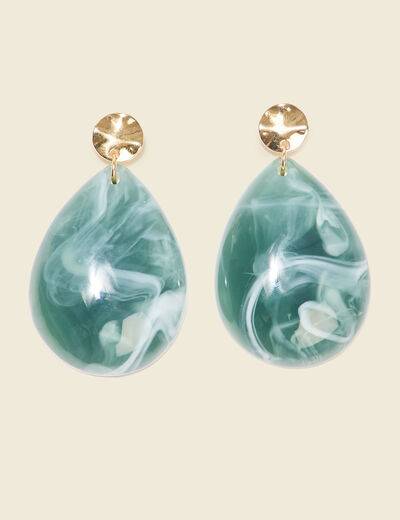 Boucles d'oreilles pendantes vert pastel femme