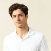 Polo cintré col cubain manches courtes blanc homme