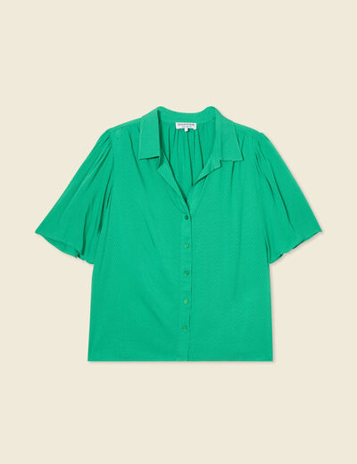 Chemise manches courtes vert femme