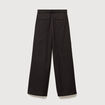 Pantalon large taille standard marron fonc&eacute; femme