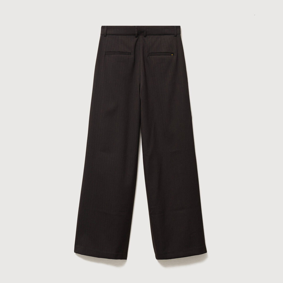 Pantalon large taille standard marron fonc&eacute; femme