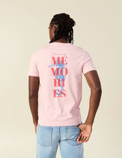 T-shirt manches courtes rose pastel homme