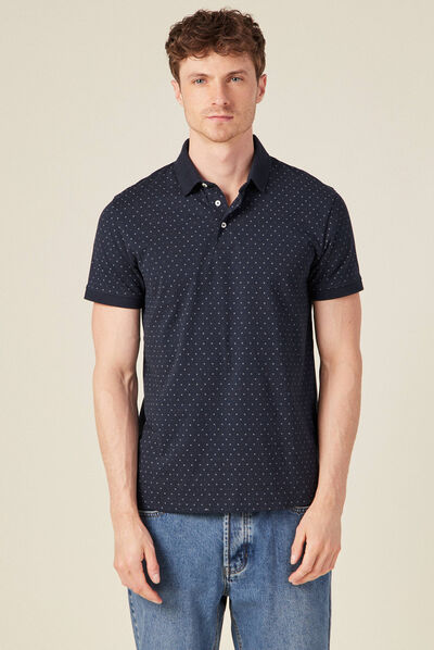 Polo éco-responsable bleu marine homme