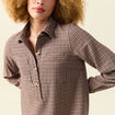 Robe manches longues beige femme