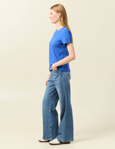 T-shirt éco-responsable bleu electrique femme