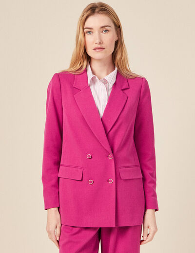 Veste blazer double boutonnage violet clair femme
