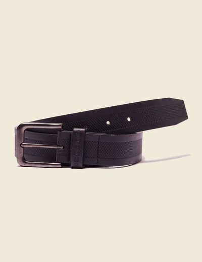 Ceinture embossée noir homme