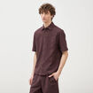 Chemise boyfriend manches courtes marron fonc&eacute; homme