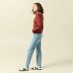 Pull manches longues col bardot vieux rose femme
