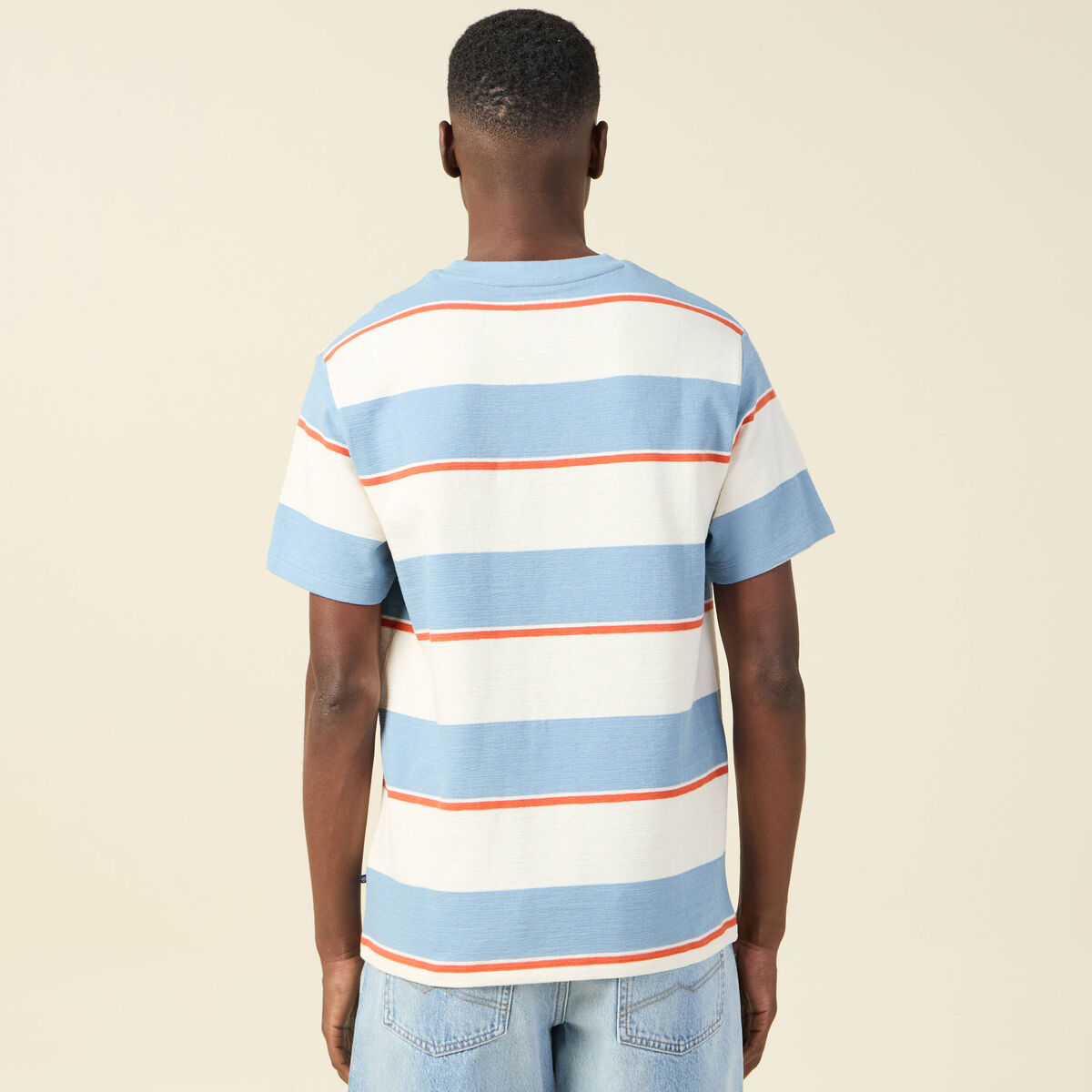 T-shirt manches courtes bleu gris homme