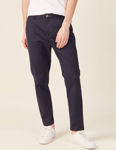 Pantalon chino 7/8ème bleu marine homme
