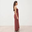 Combinaison bustier sans manches marron cognac femme