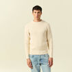 Pull col rond manches longues sable homme