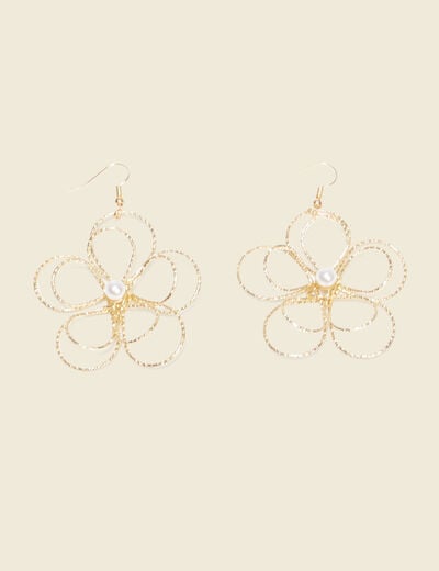 Boucles d'oreilles pendantes couleur or femme