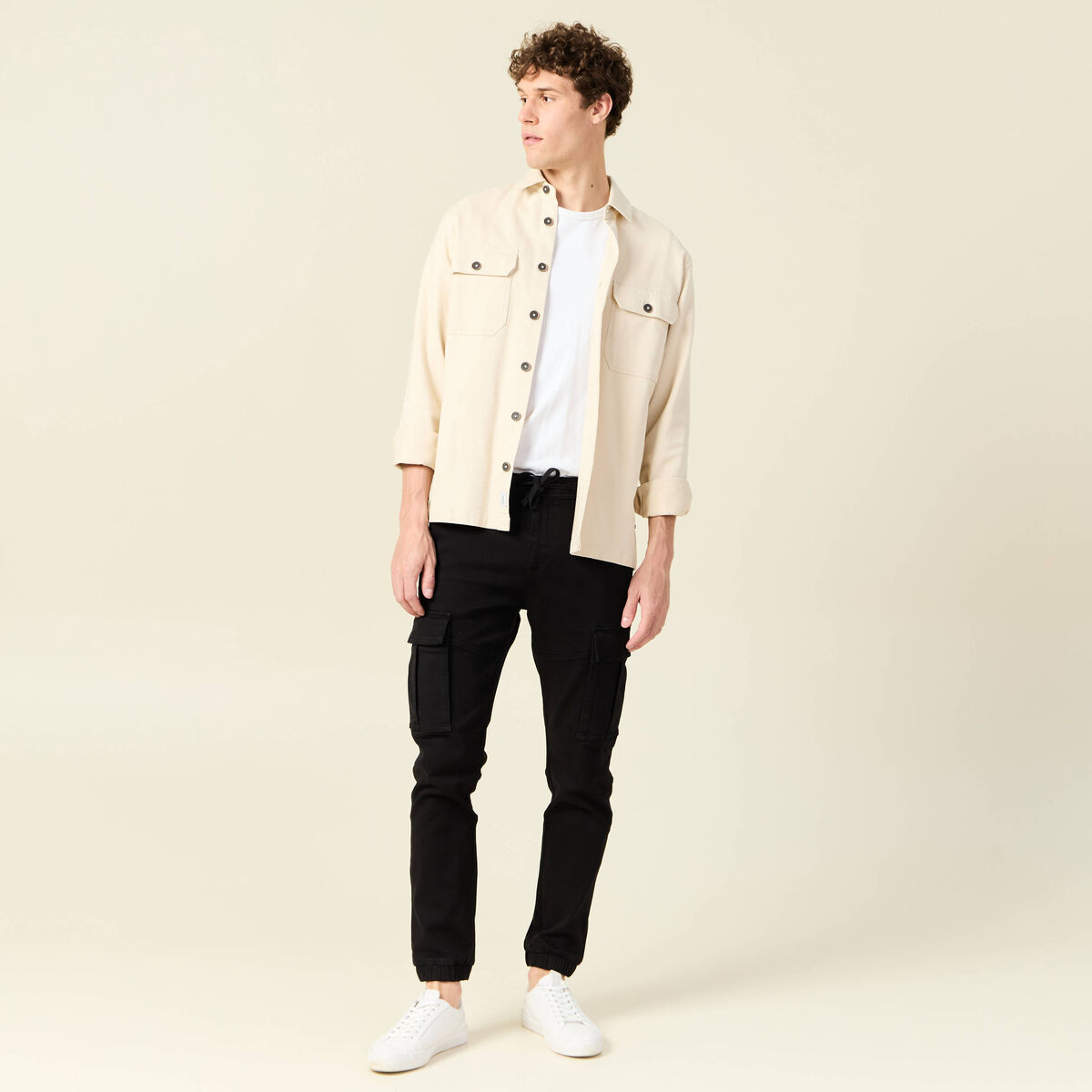 Pantalon battle bas resserré noir homme