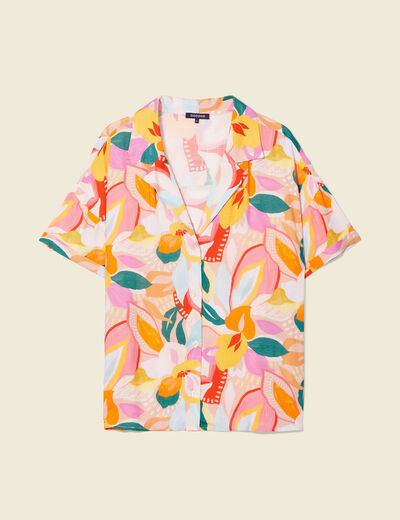 Chemise manches courtes multicolore femme