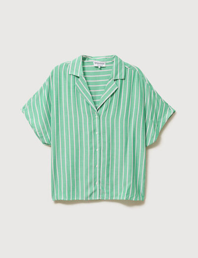 Chemise manches 3/4 vert menthe femme