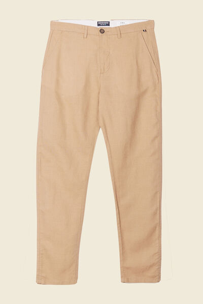 Pantalon slim éco-responsable beige homme