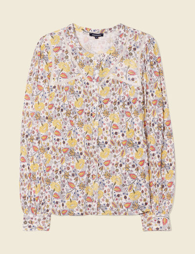 Blouse manches longues beige femme