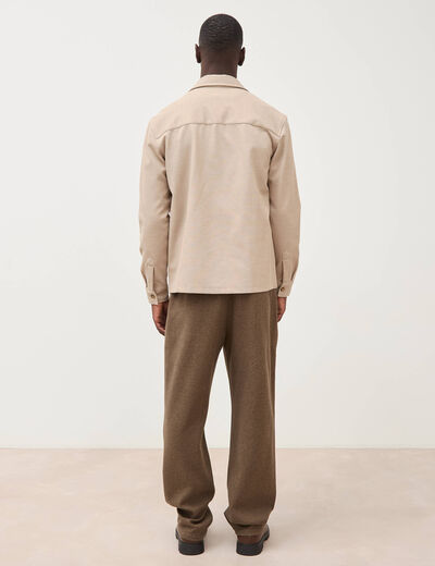 Surchemise droite col am&eacute;ricain beige homme