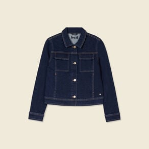 Veste en jean droite denim brut femme