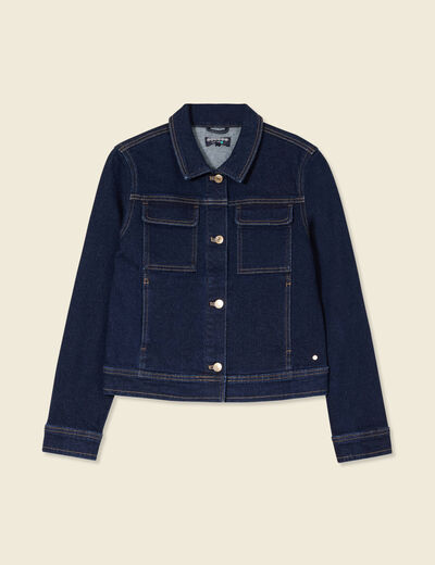 Veste en jean droite denim brut femme