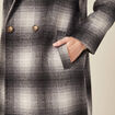 Manteau droit long noir femme