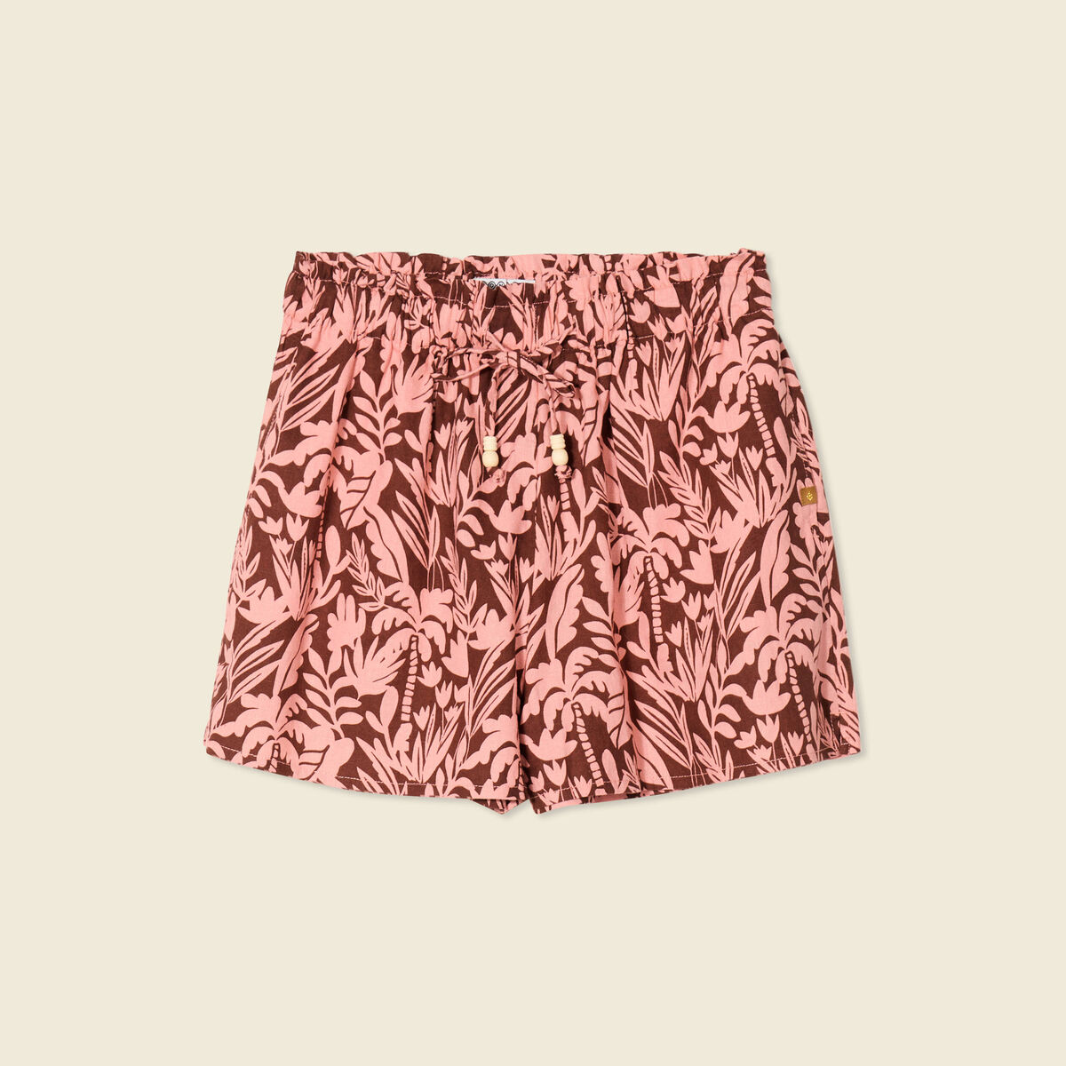 Short droit marron foncé femme