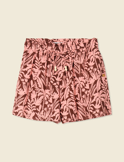 Short droit marron foncé femme