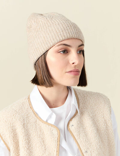 Bonnet beige femme