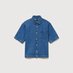 Chemise col am&eacute;ricain manches courtes denim stone homme