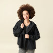 Parka oversize d&eacute;perlante &agrave; capuche noir femme