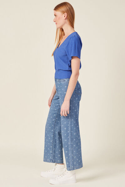 T--shirt manches courtes bleu electrique femme