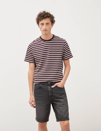 Bermuda en jean coton denim snow noir homme