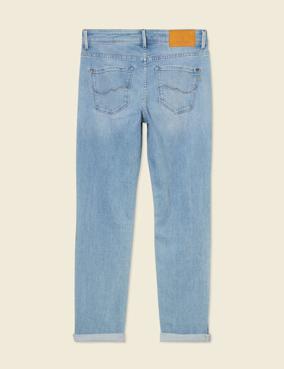 Jeans girlfriend taille haute denim stone femme