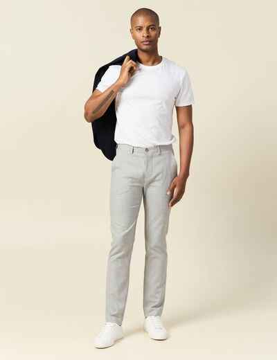 Pantalon chino gris foncé homme