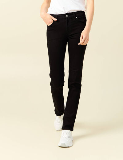 Jeans regular 5 poches denim noir femme