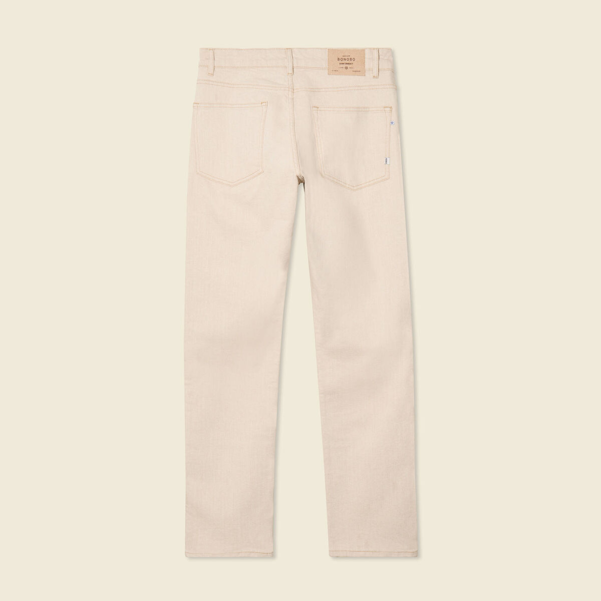 Jeans regular 5 poches denim beige homme