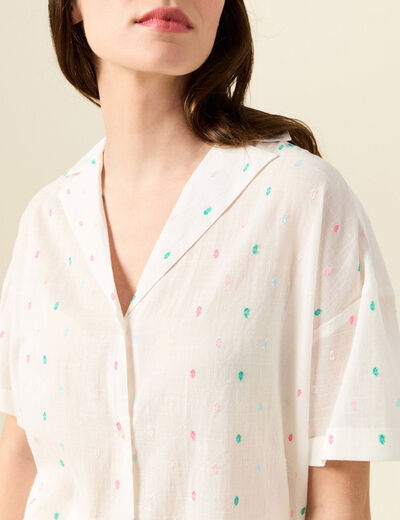 Chemise manches courtes multicolore femme
