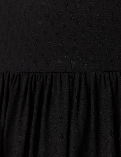 Robe trapèze fluide noir femme